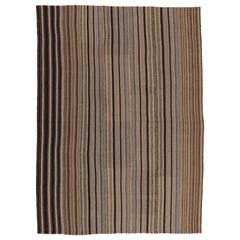 Vintage Persian Kilim, Beige-Brown Stripes and Light Blue Accents - Rug
Kilim Vintage Persian Kilim, Beige-Brown Stripes and Light Blue Accents - Rug
Kilim