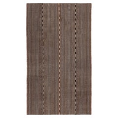 Vintage Persian Kilim, Beige-Brown Stripes with Intricate Detail - Rug 
Kilim