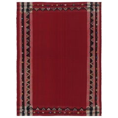 Vintage Persian Kilim, Beige-Brown Stripes with Intricate Detail - Rug 
Kilim