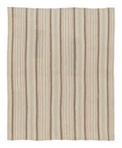 Vintage Persian Kilim, Brown with Vibrant Geometric Stripes - Rug & Kilim