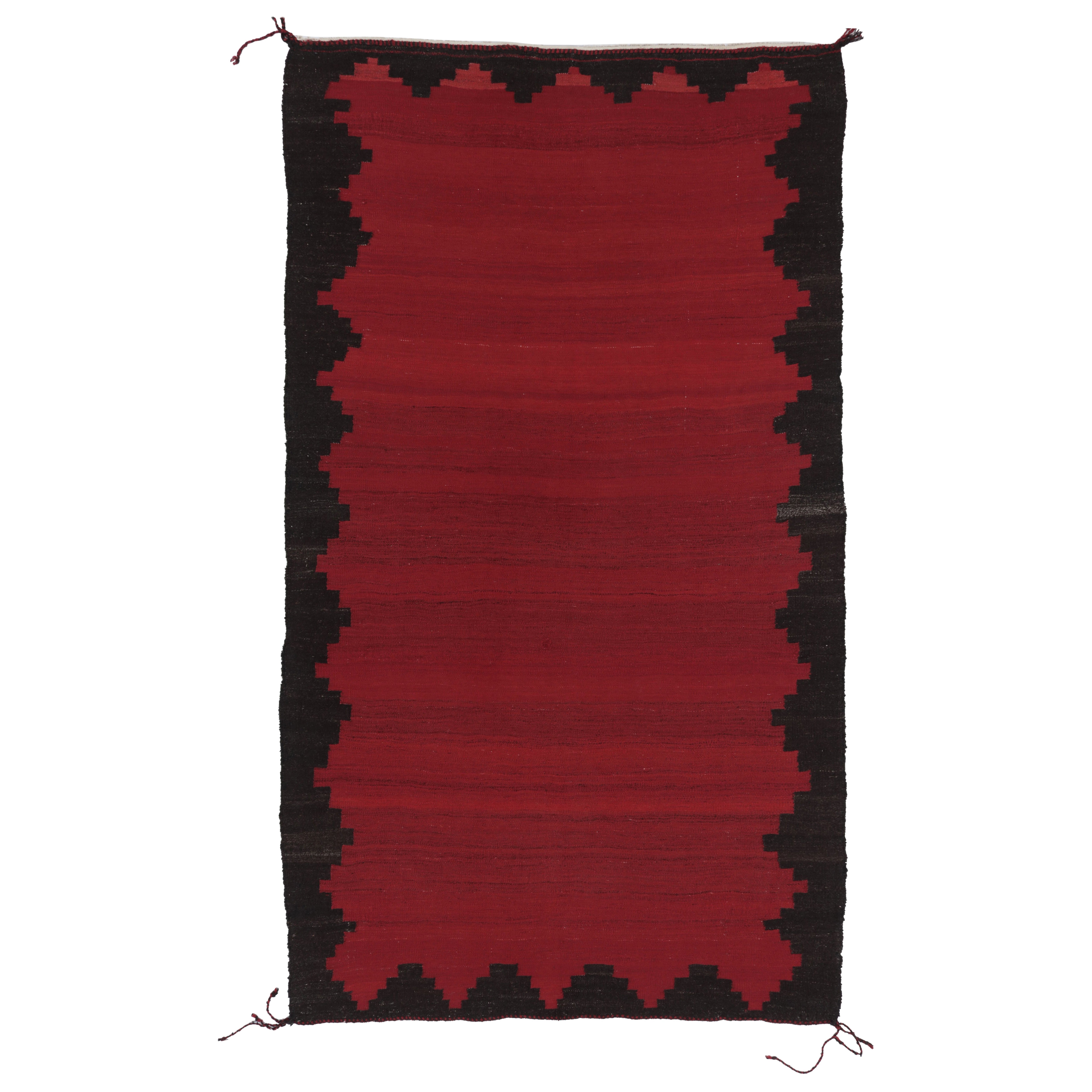 Vintage Persian Kilim, Burgundy Open Field with Black Border - Rug
Kilim