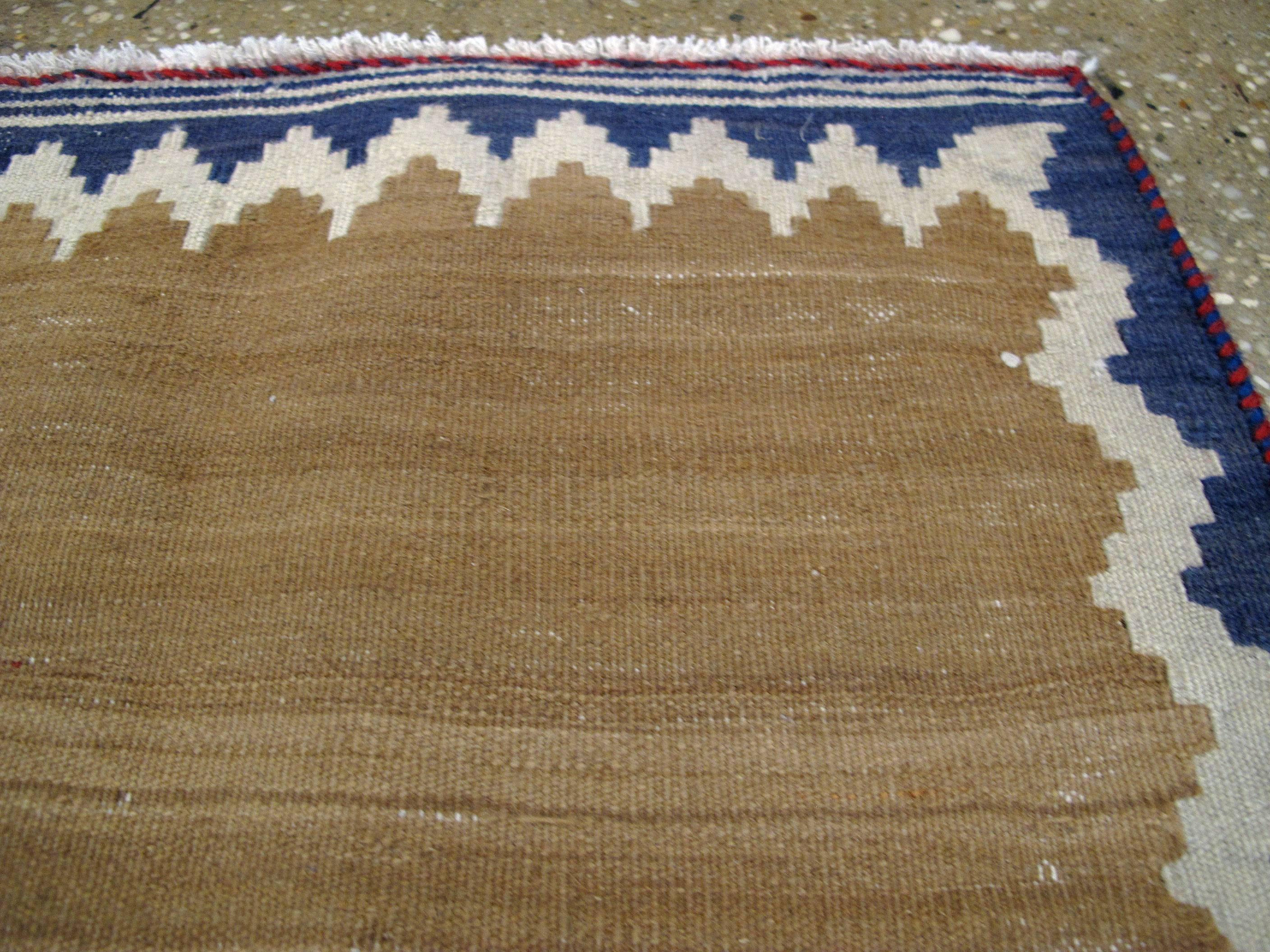 Hand-Knotted Vintage Persian Kilim Flat-Weave