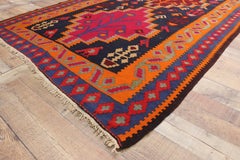 Vintage Persian Kilim Gallery Rug, Wide Hallway Tribal Runner
