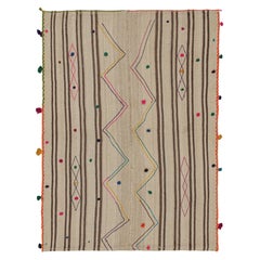 Kilim persiano vintage a strisce beige e marroni di Rug & Kilim