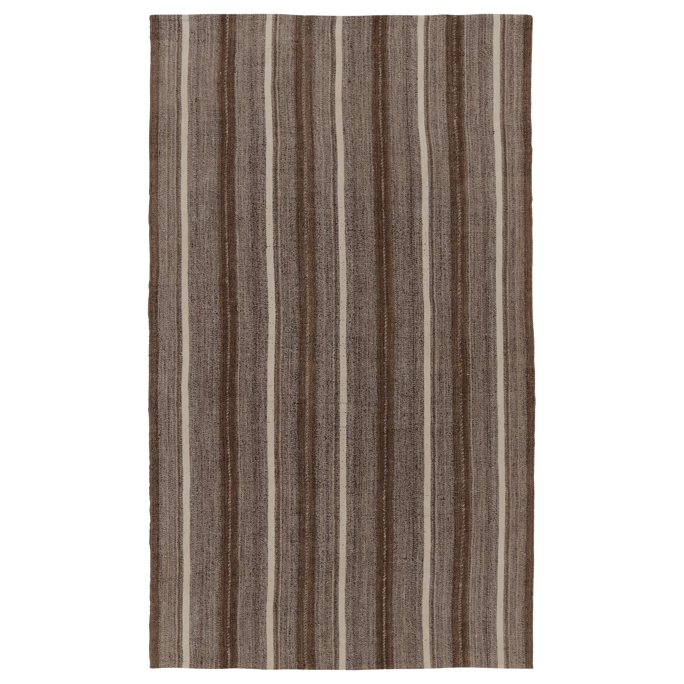 Persischer Vintage-Kilim in Beige und Braun gestreift - Rug 
Kilim