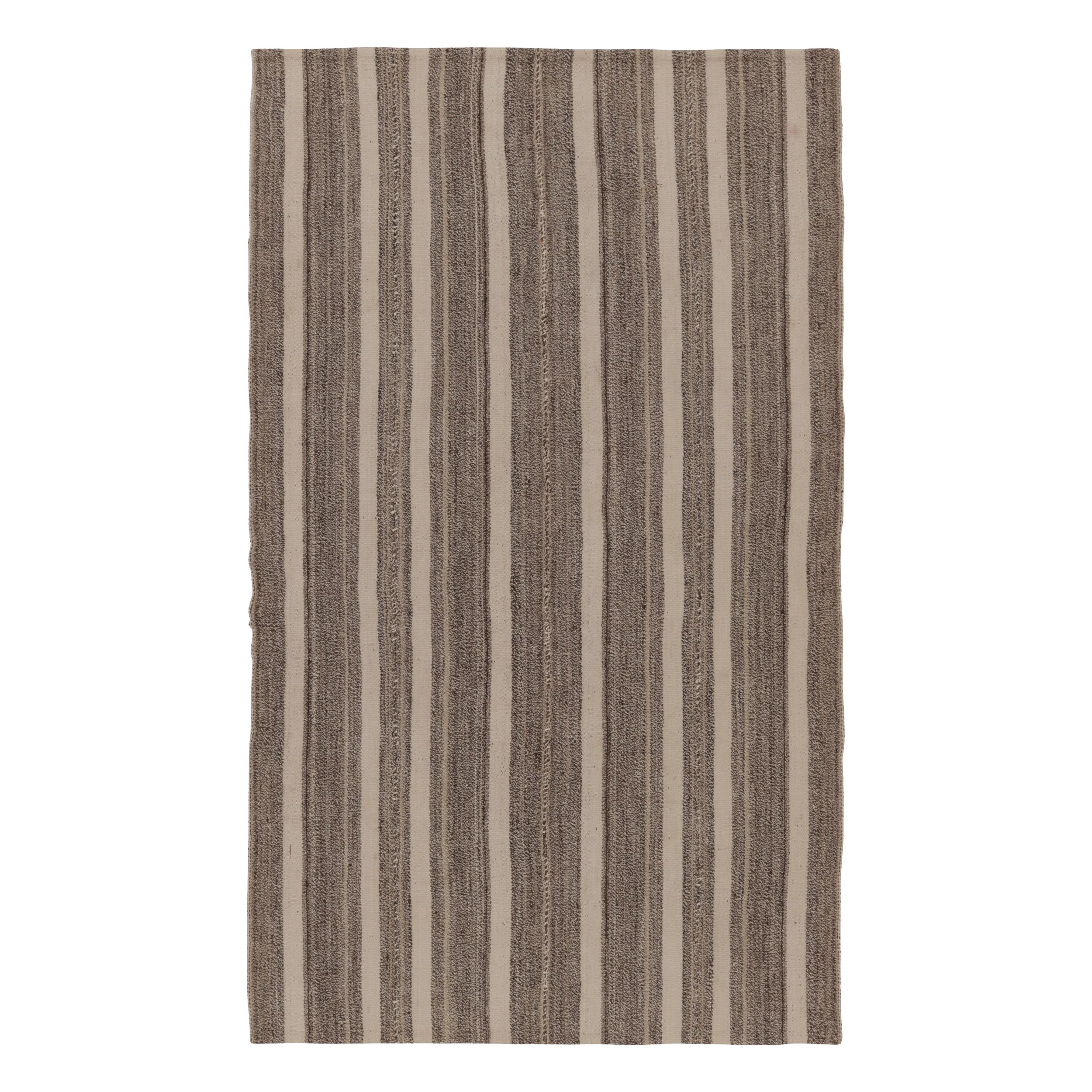 Persischer Vintage-Kilim in Beige und Braun gestreift - Rug 
Kilim