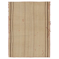 Persischer Kelim in Beige mit braunen Streifen und roten Akzenten von Teppich & Kilim