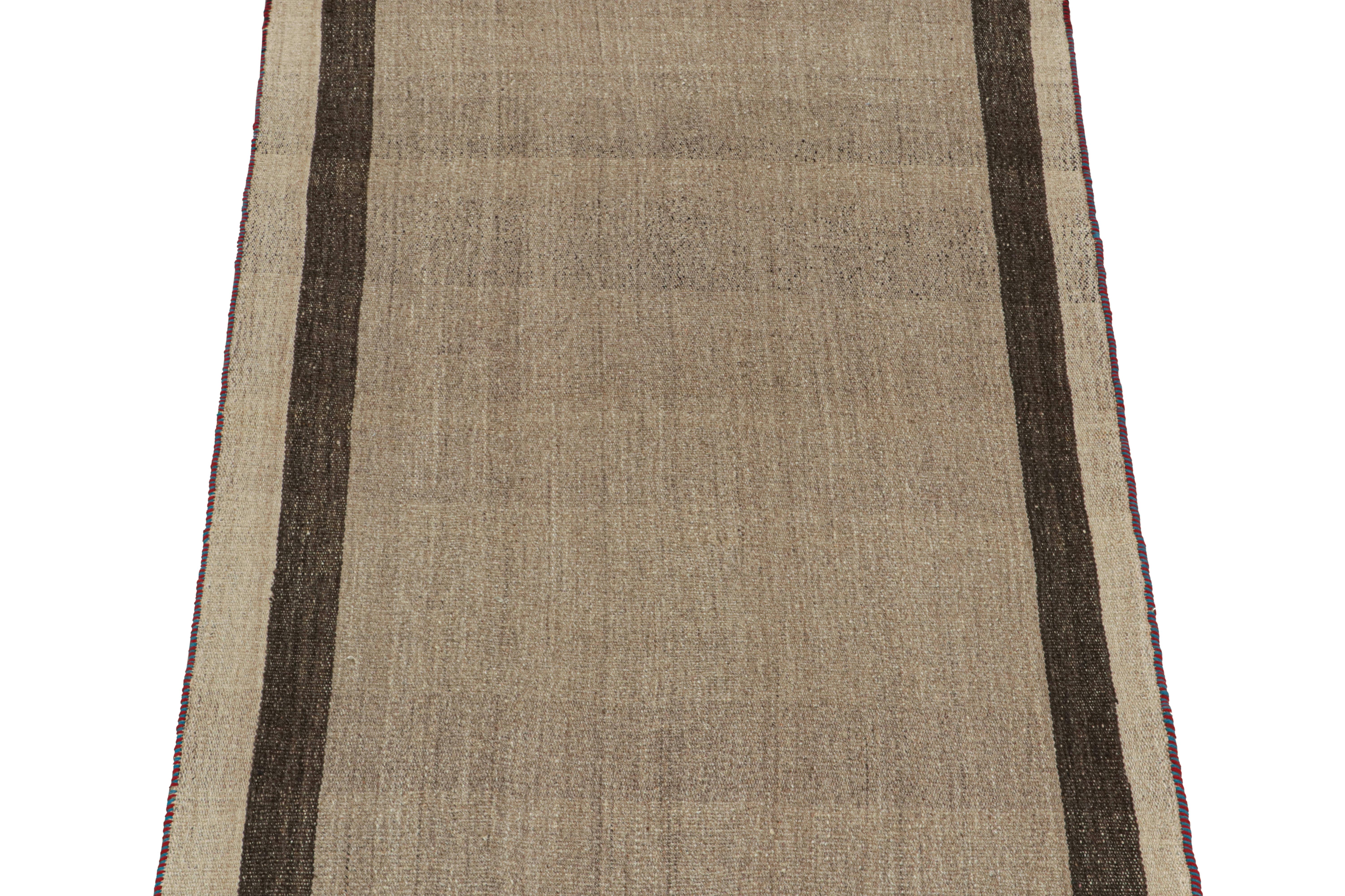 Persischer Kelim in Beige mit braunen Streifen von Teppich & Kilim (Handgeknüpft) im Angebot