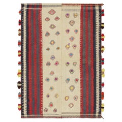 Persischer Kelim in Beige mit mehrfarbigen Streifen und Motiven von Teppich & Kilim