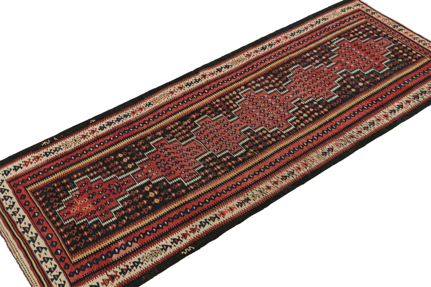 Vintage Persian Kilim in Black and Red with Geometric Patterns In Good Condition For Sale In Long Island City, NY