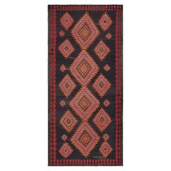 Kilim persiano vintage in blu con medaglioni vibranti