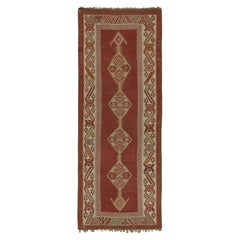 Vintage Persian Kilim in Brick Red with Polychromatic Medallions by Rug & Kilim