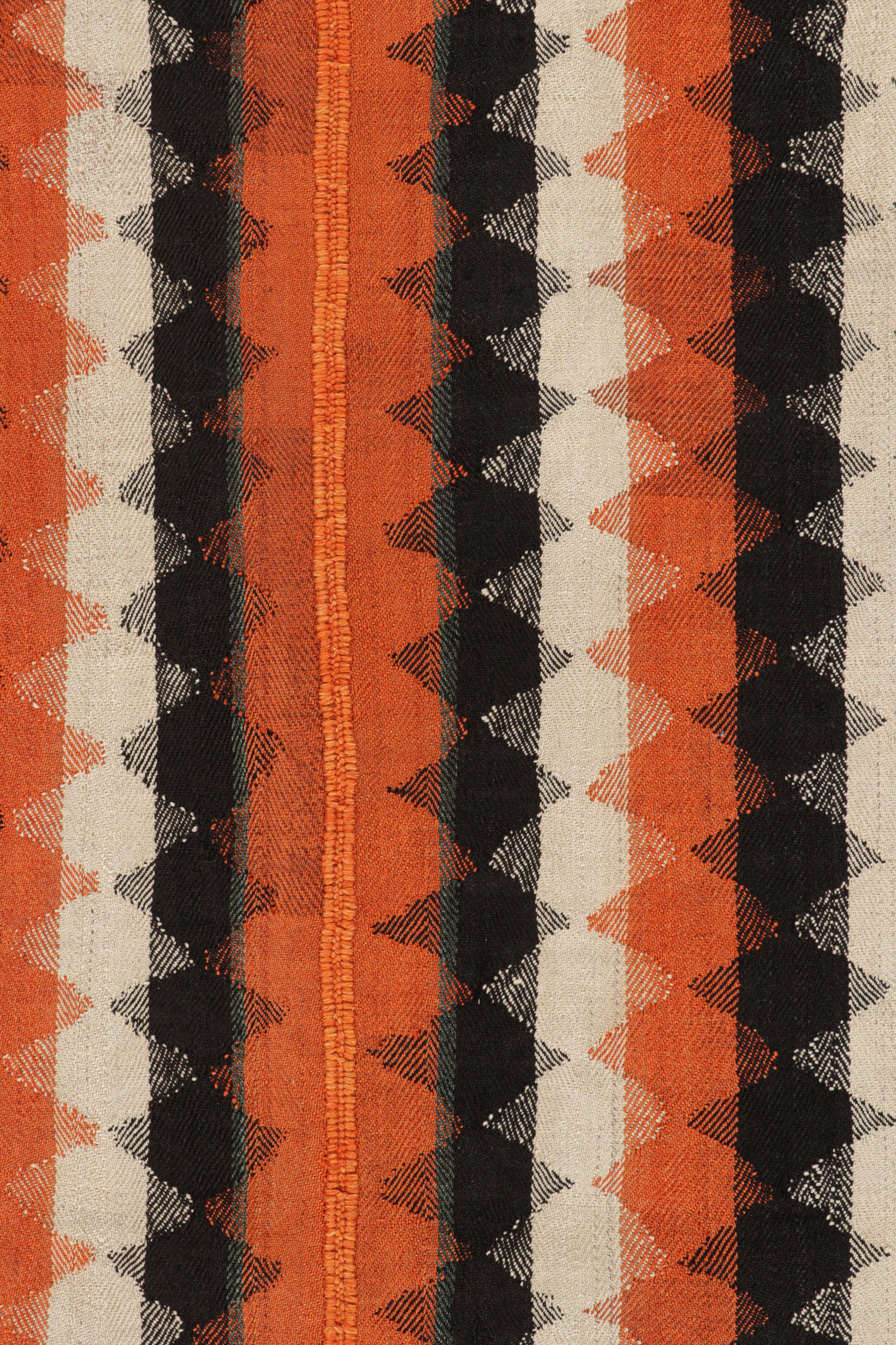 Tribal Vintage Persian Kilim in Orange and Multicolor Stripes For Sale