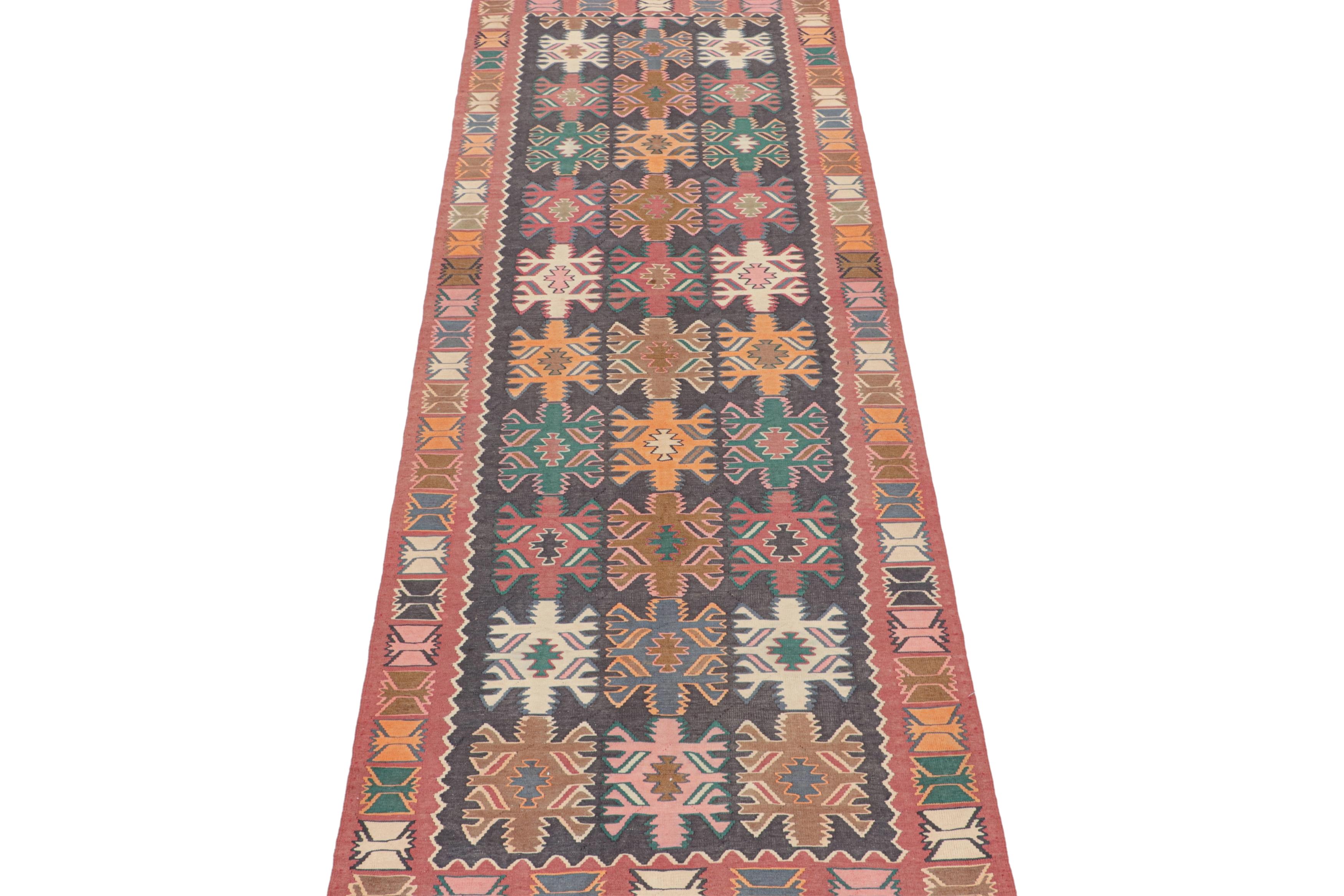 Vintage Persian Kilim in Polychromatic Geometric Patterns by Rug & Kilim In Good Condition For Sale In Long Island City, NY
