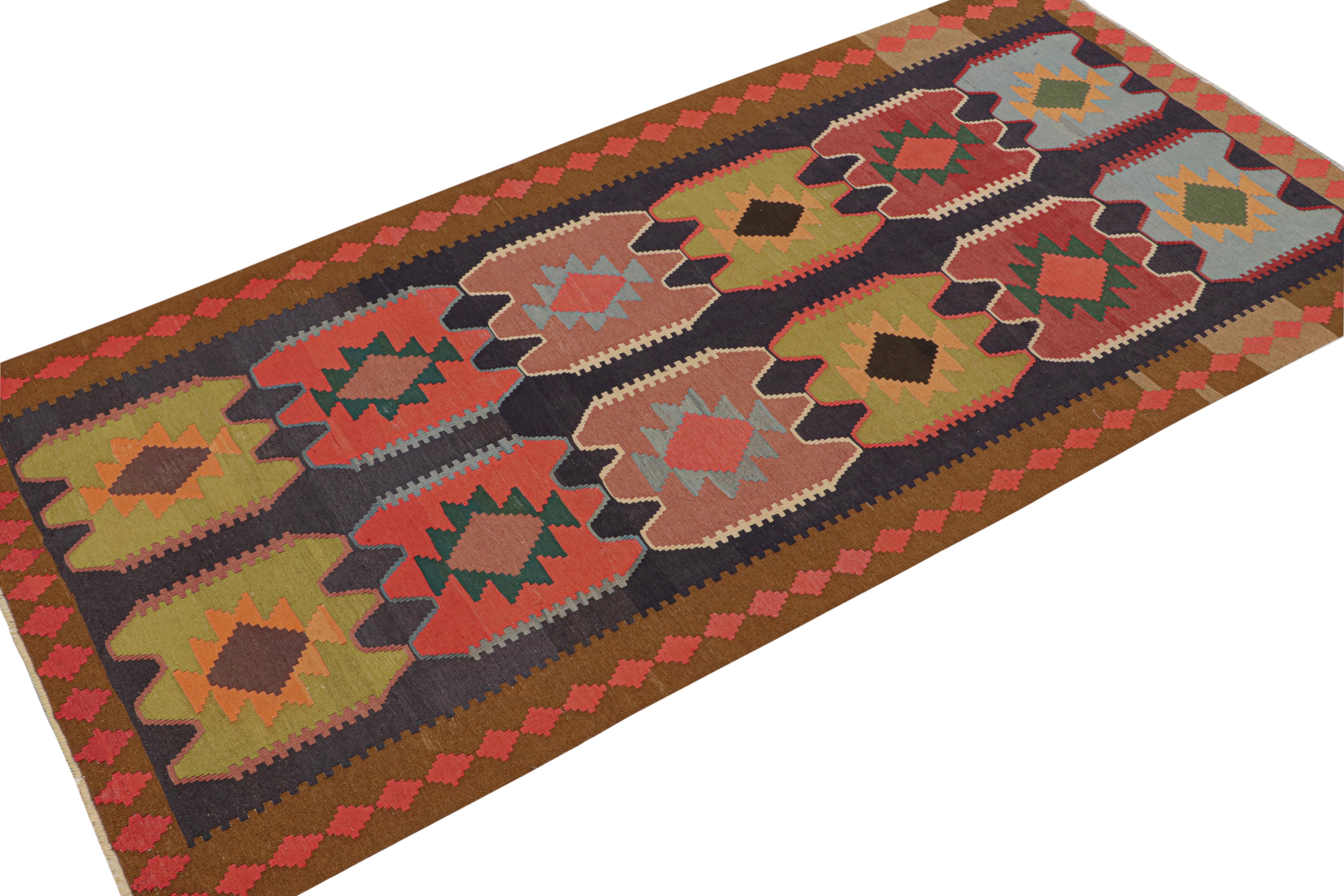 Vintage Persian Kilim in Polychromatic Geometric Patterns In Good Condition For Sale In Long Island City, NY