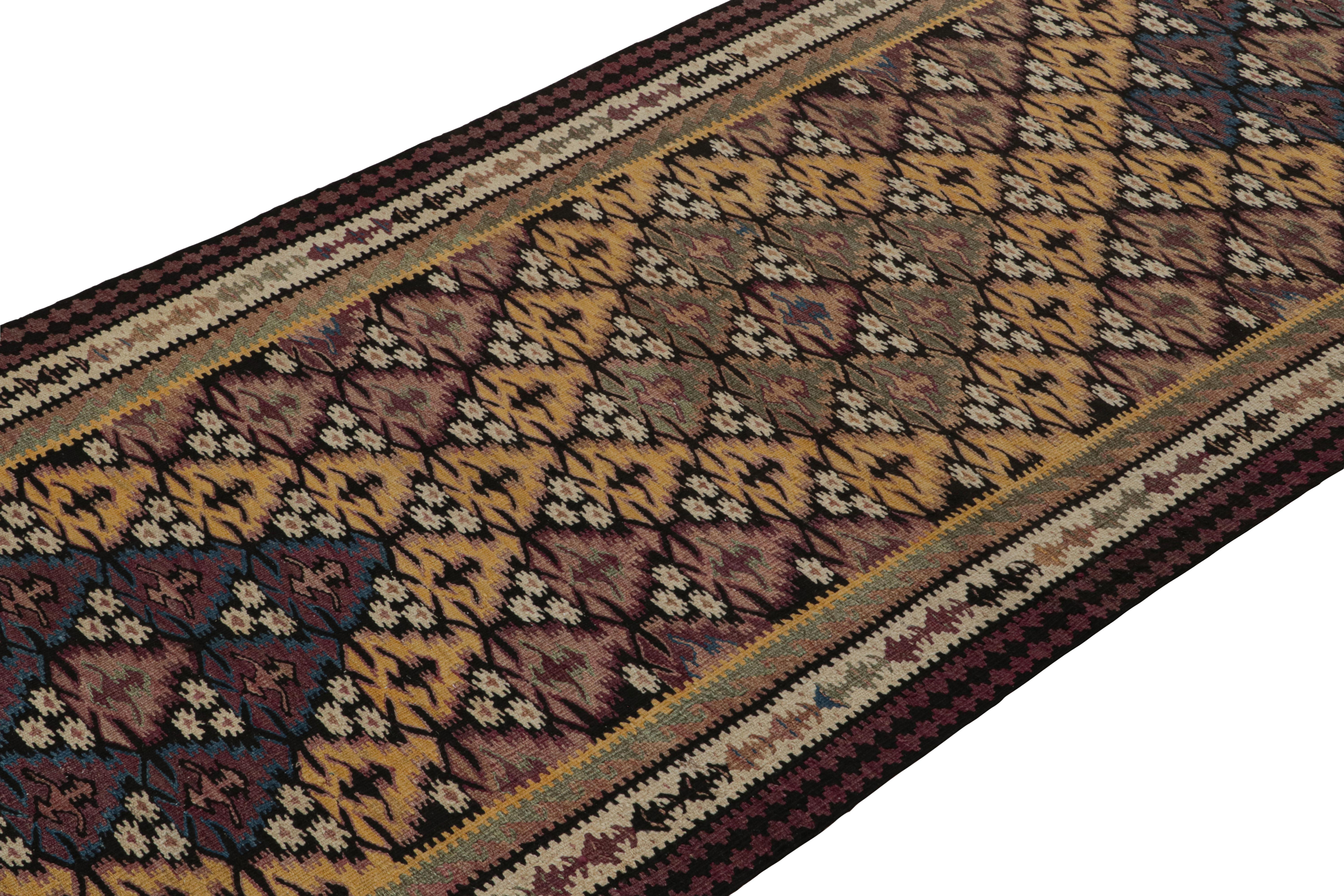 Hand-Woven Vintage Persian Kilim in Polychromatic Geometric Patterns, from Rug & Kilim For Sale