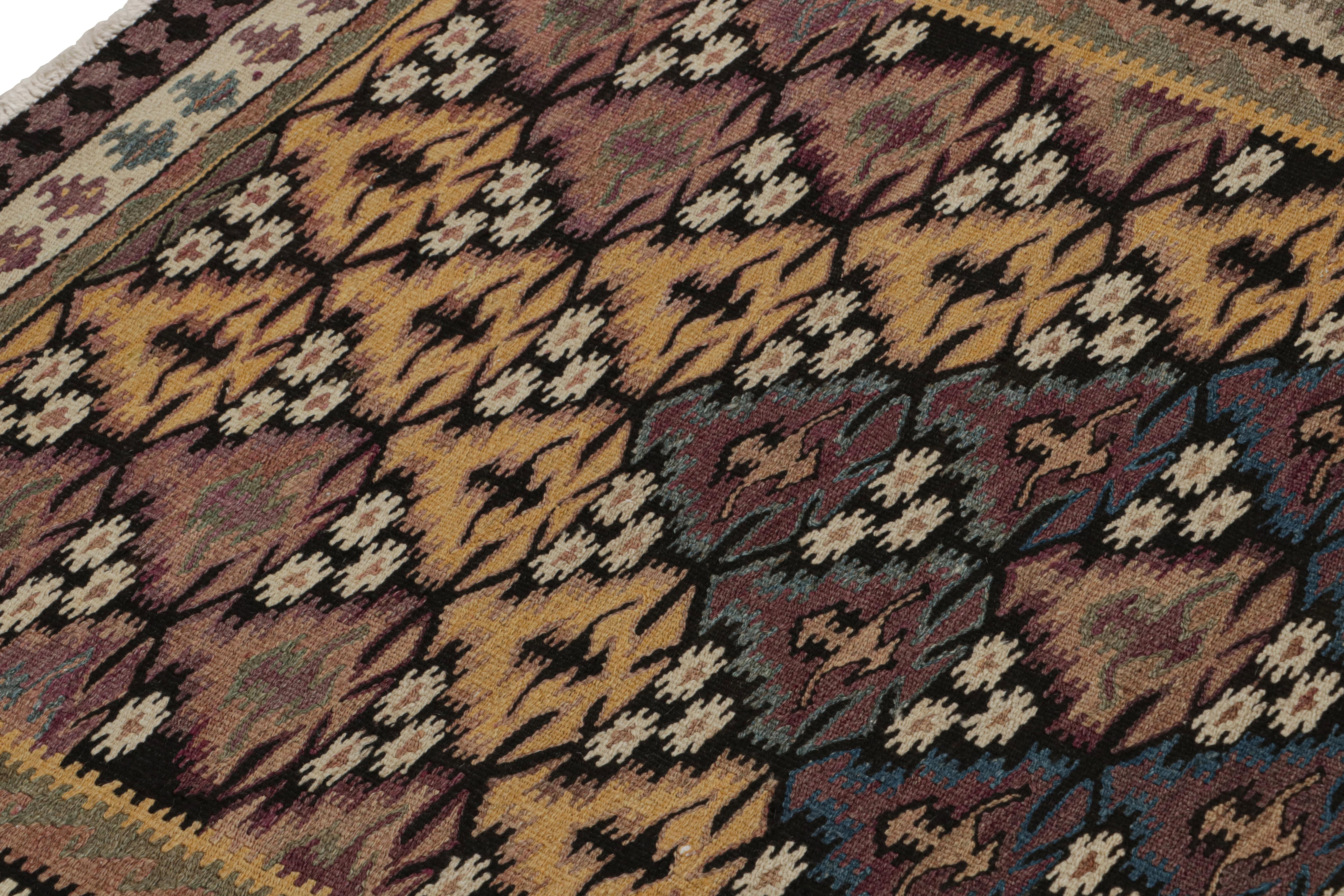 Hand-Woven Vintage Persian Kilim in Polychromatic Geometric Patterns, from Rug & Kilim For Sale