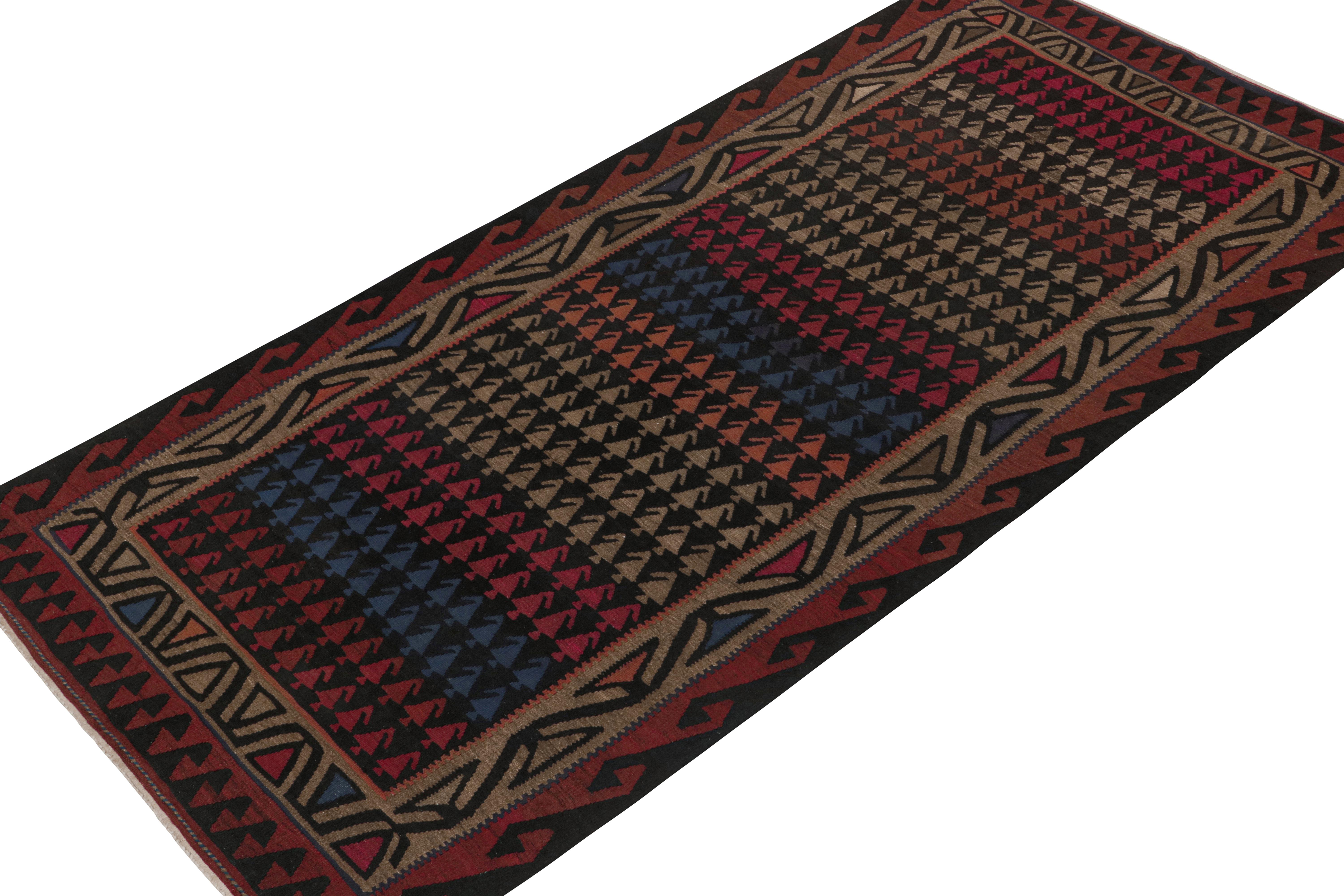 Tribal Vintage Persian Kilim in Polychromatic Patterns by Rug & Kilim For Sale