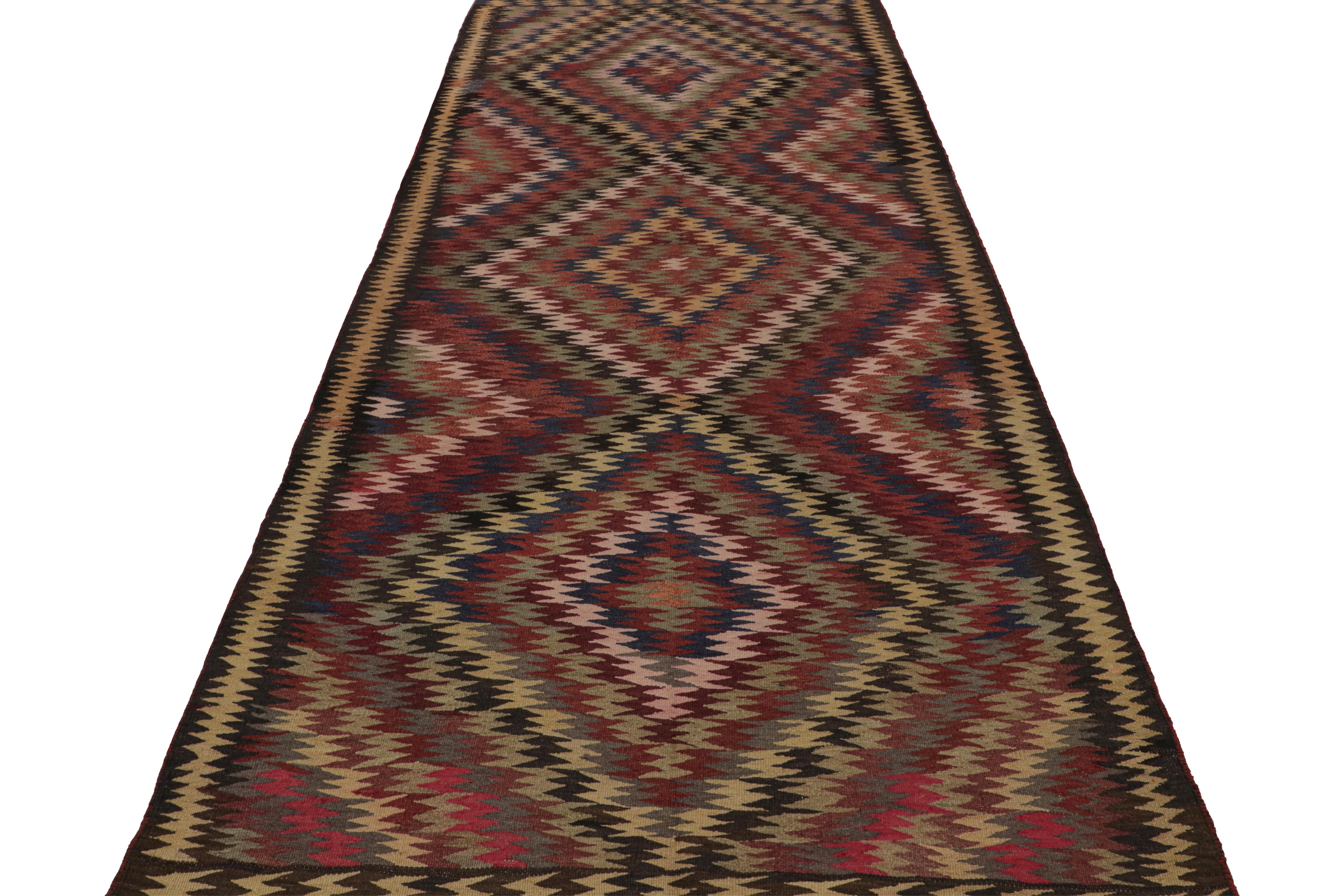 Tribal Vintage Persian Kilim in Polychromatic Patterns, from Rug & Kilim For Sale