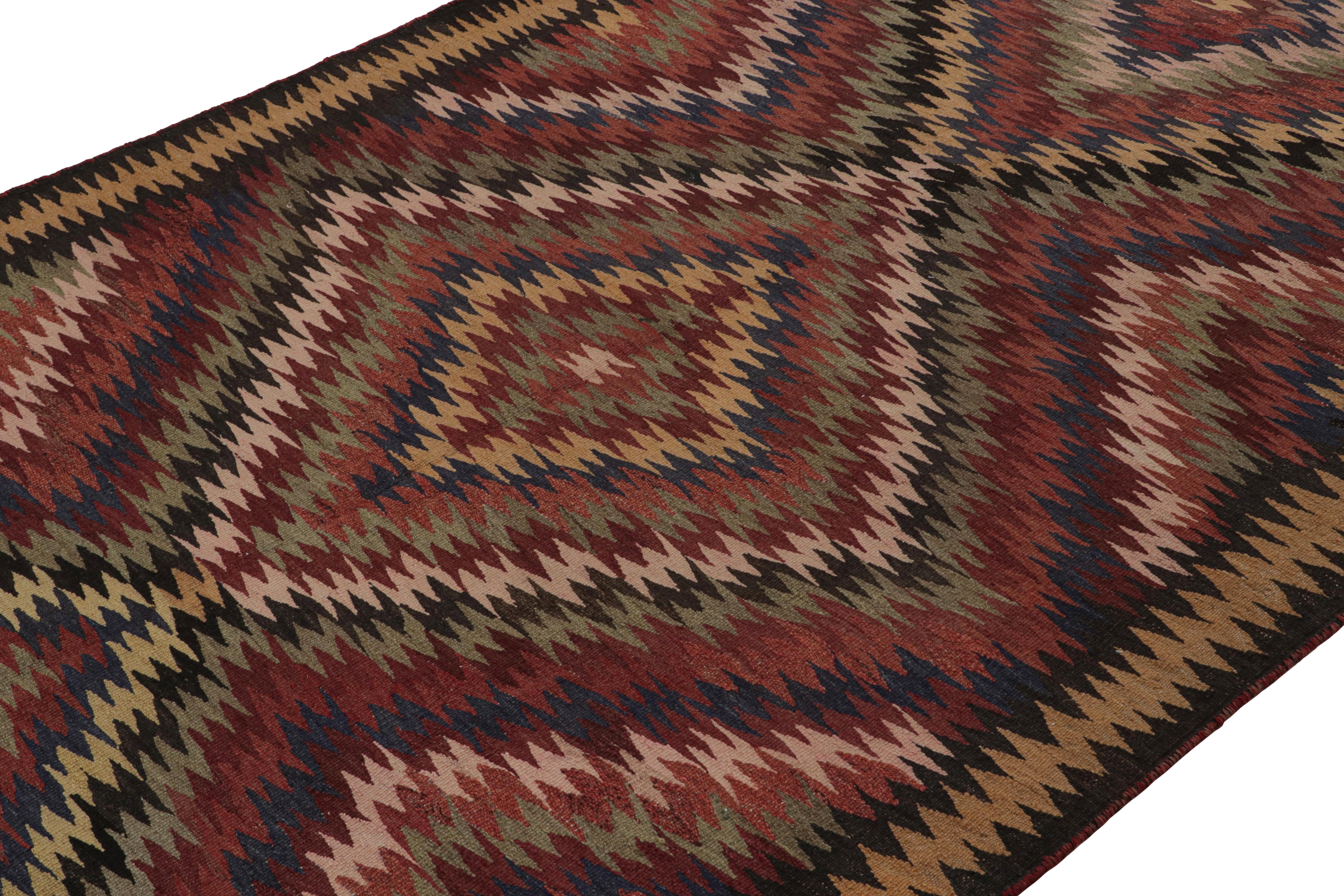 Afghan Vintage Persian Kilim in Polychromatic Patterns, from Rug & Kilim For Sale
