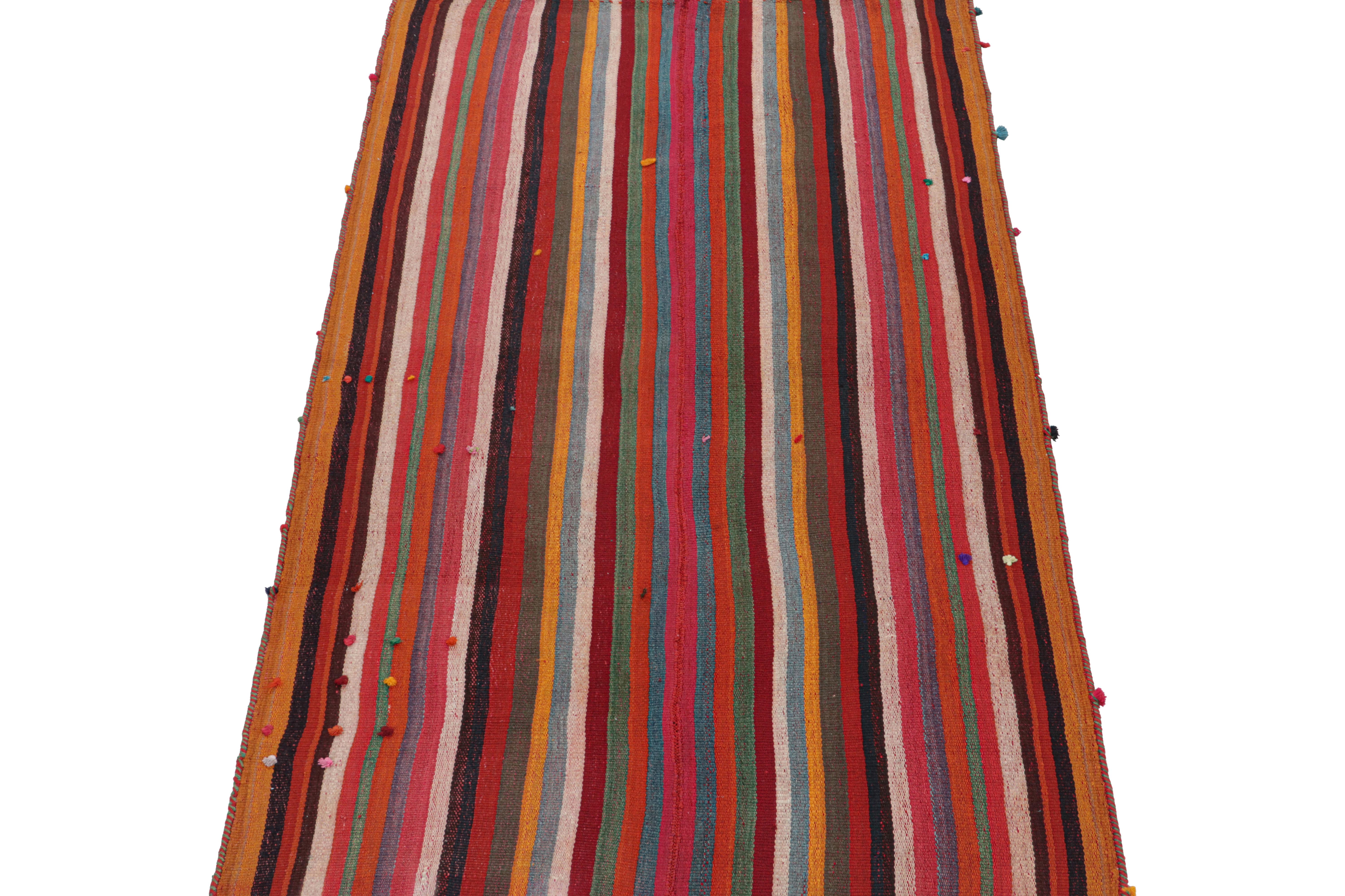 Vintage Persian Kilim in Polychromatic Stripes by Rug & Kilim In Good Condition For Sale In Long Island City, NY