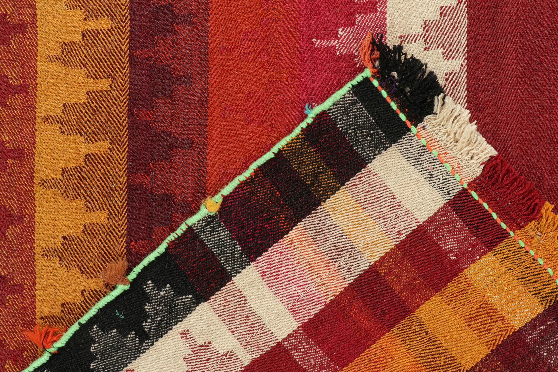 Wool Vintage Persian Kilim in Polychromatic Stripes by Rug & Kilim For Sale