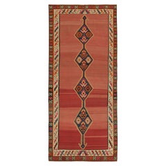 Vintage Persian Kilim in Red with Blue Medallion Pattern by Rug & Kilim