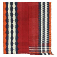 Persischer Kelim in Rot mit geometrischen Bordürenmuster von Rug & Kilim, Vintage