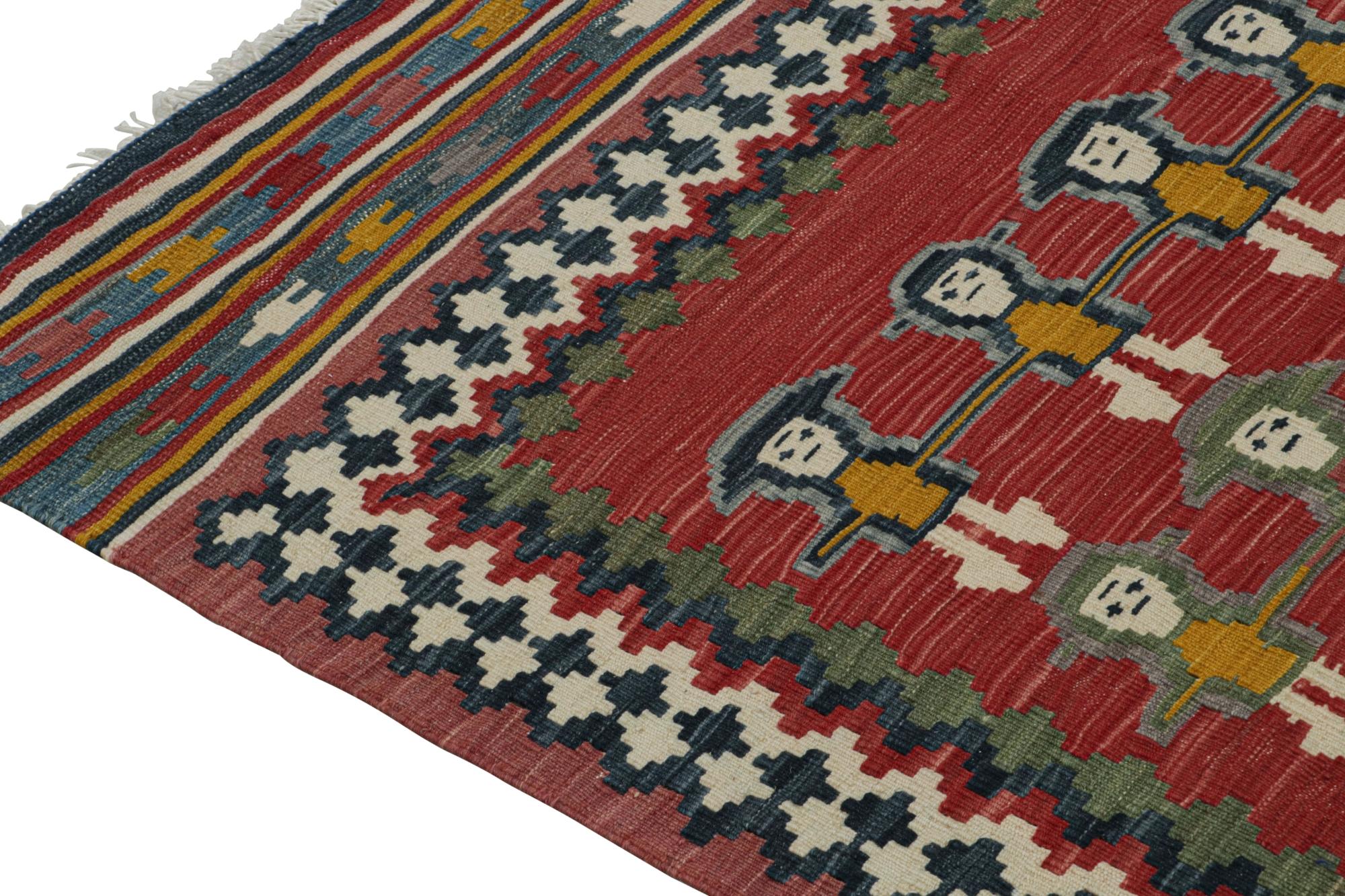 Persischer Kelim in Rot mit malerischen geometrischen Mustern von Teppich & Kilim im Zustand „Gut“ im Angebot in Long Island City, NY