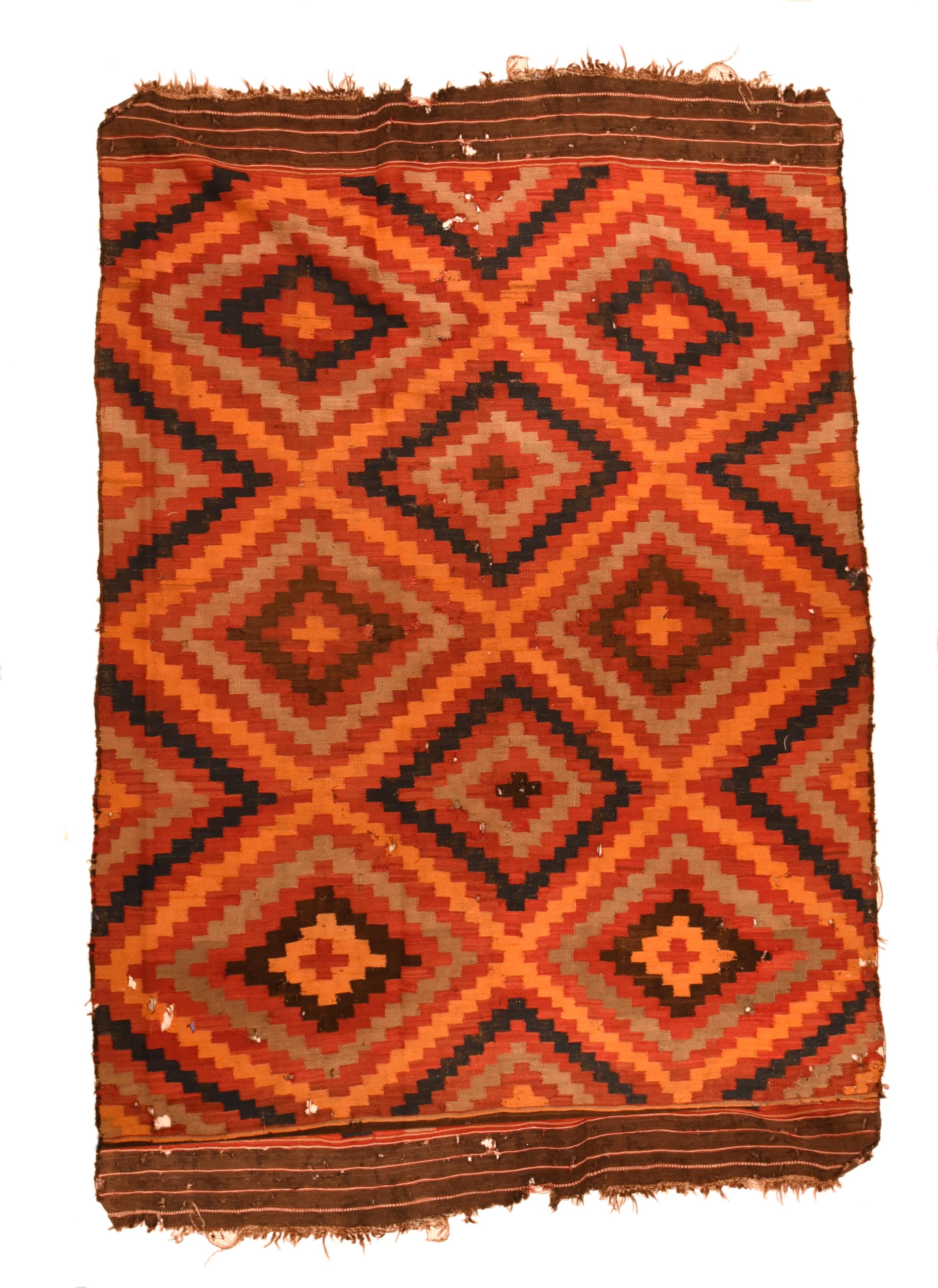 Persischer Vintage-Kelim-Teppich 5'4'' x 7'8'' im Zustand „Gut“ im Angebot in New York, NY