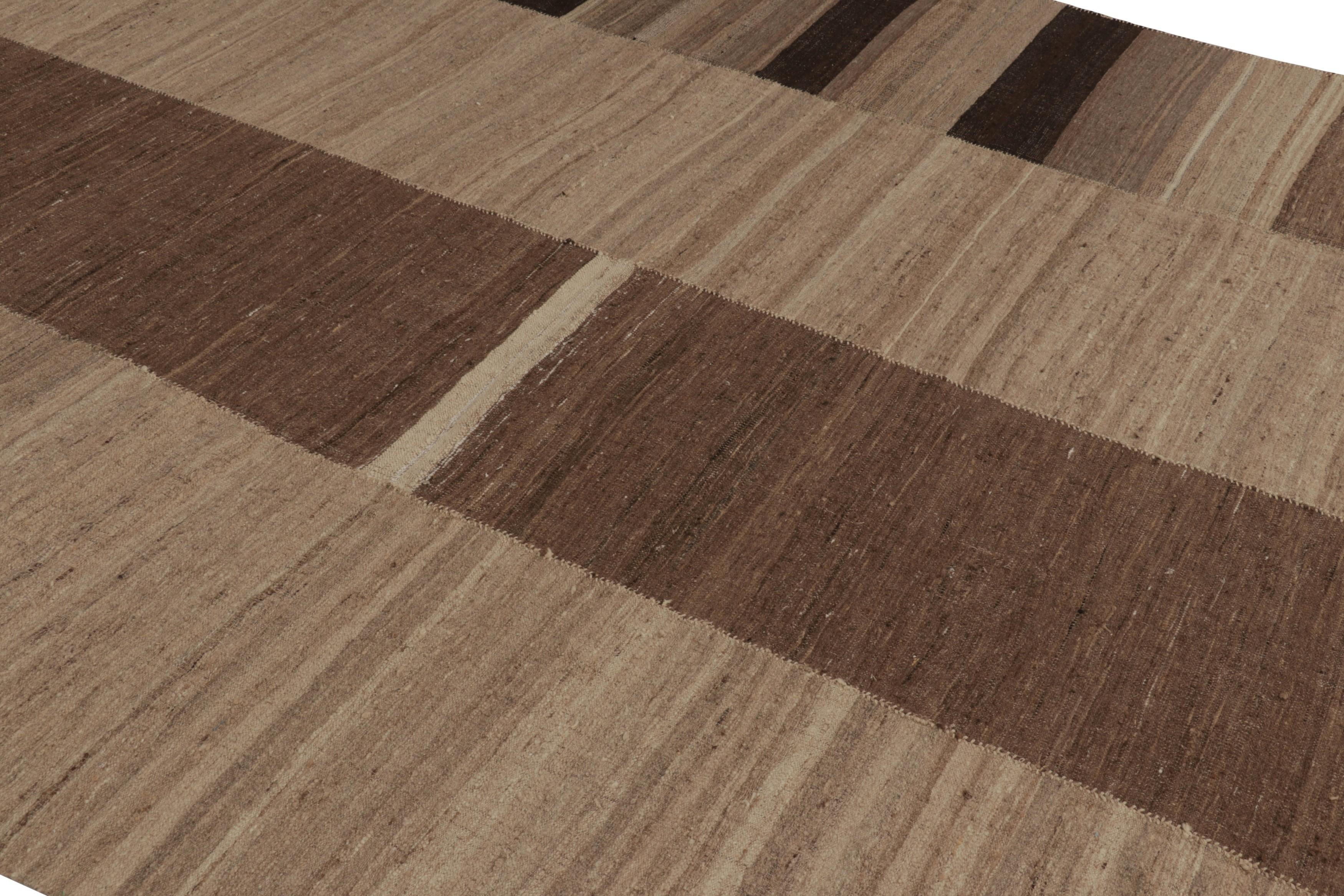 Made with handwoven wool in Persia 1950-1960, this 9x10 vintage Kilim is a particularly earthy and sought-after work of an exciting new curation from Rug & Kilim’s collection of classic Kilims and Flat Weaves.

On the Design:

This beautiful kilim