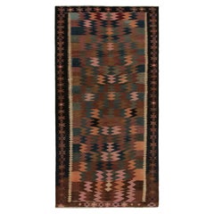 Vintage Persian Kilim Rug in Beige-Brown Tribal Geometric Pattern by Rug & Kilim