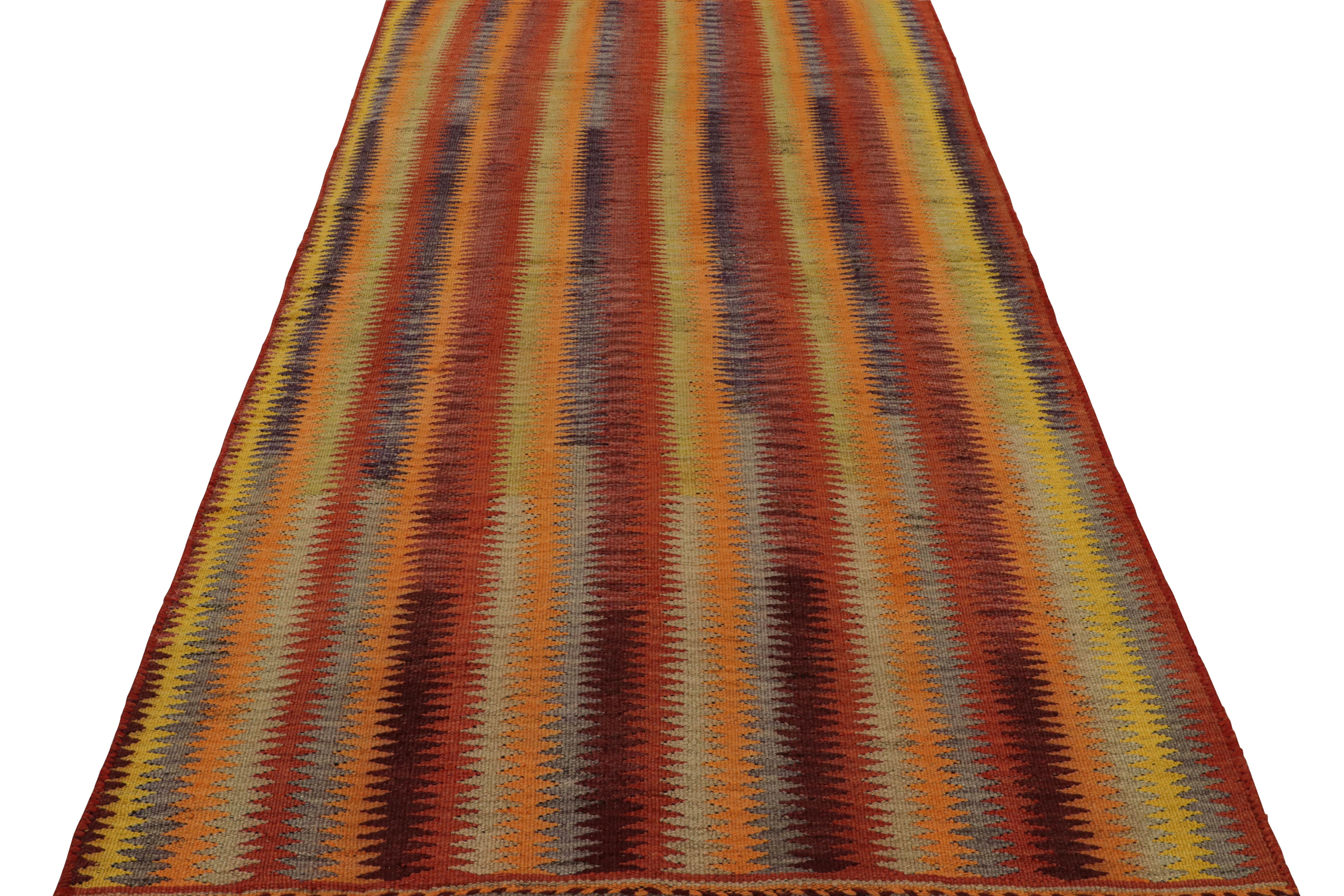 Tribal Vintage Persian Kilim rug in Colorful Stripes by Rug & Kilim For Sale
