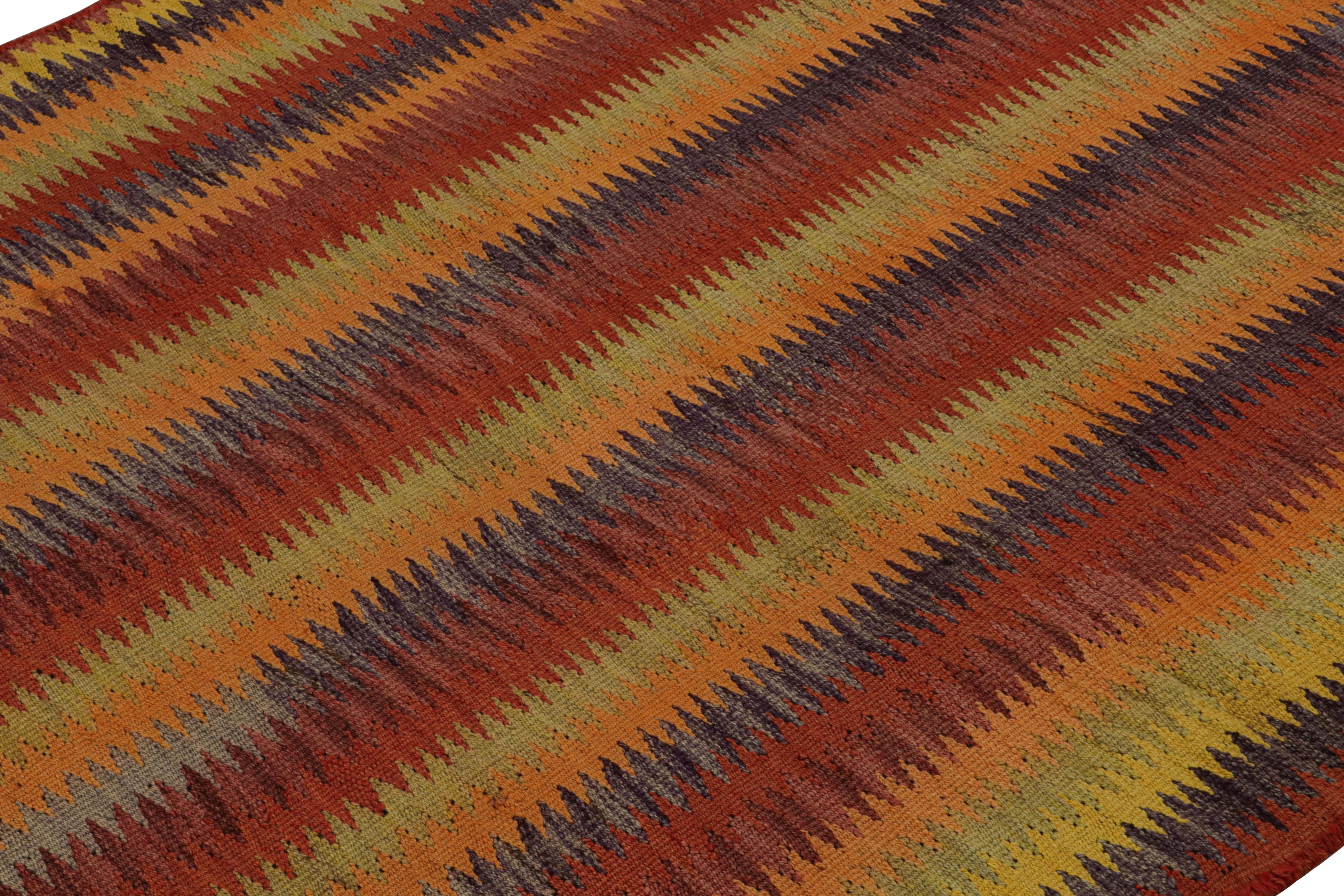 Afghan Vintage Persian Kilim rug in Colorful Stripes by Rug & Kilim For Sale
