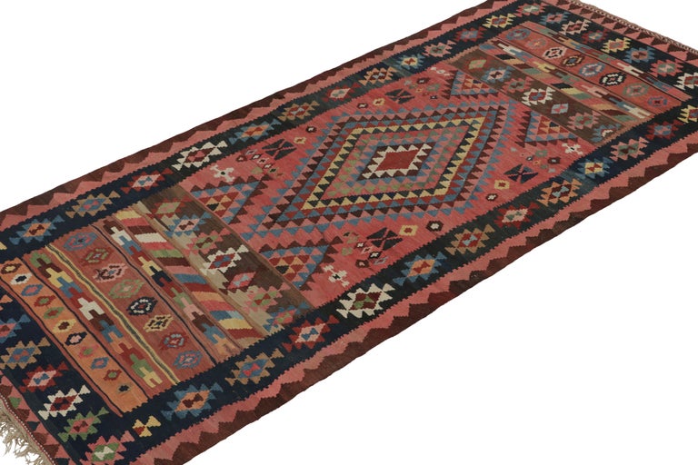 Vintage Persian Kilim rug in Pink with Geometric Patterns For Sale at ...