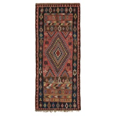 Persischer Kelim-Teppich im Vintage-Stil in Rosa mit geometrischen Mustern