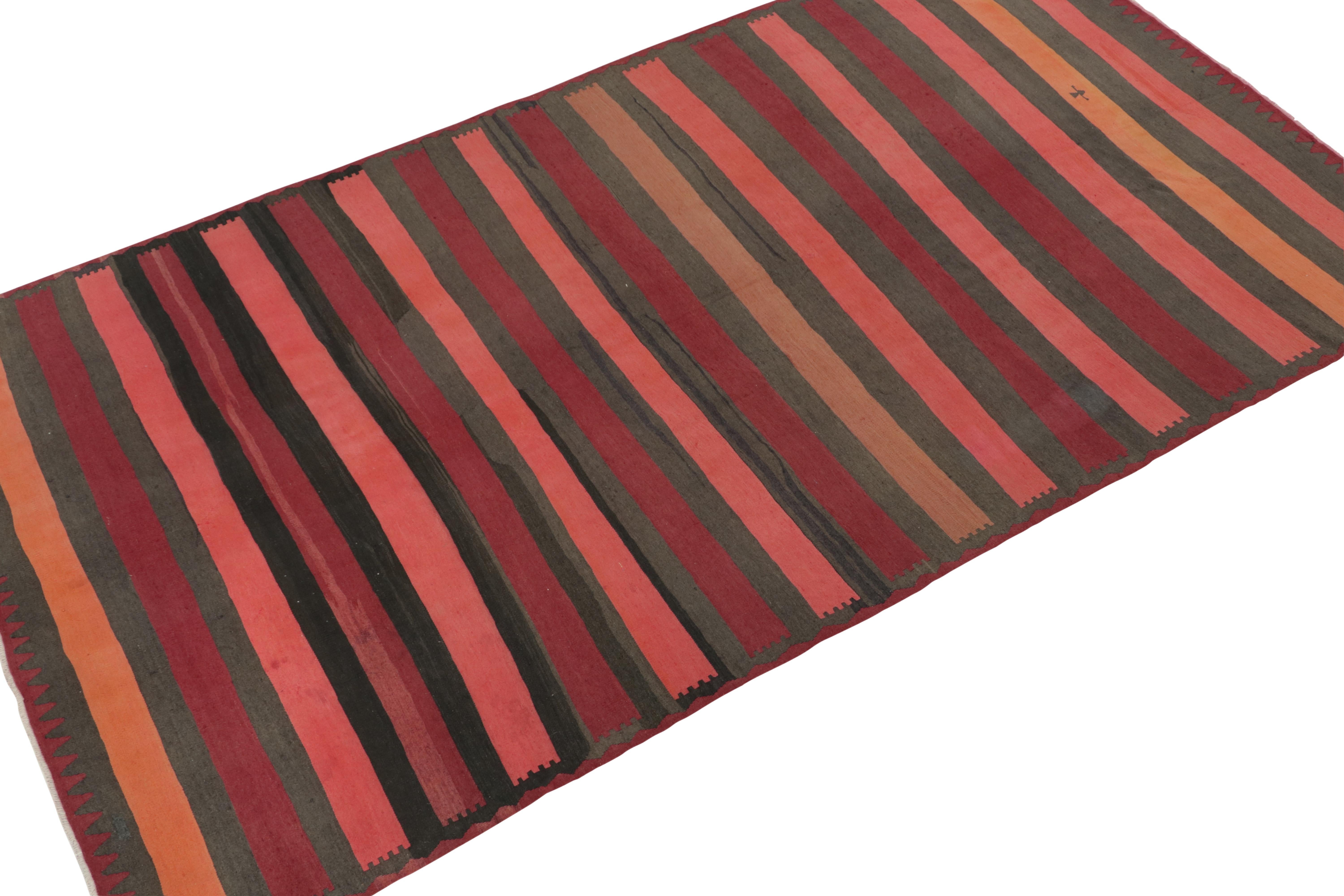 Tribal Vintage Persian Kilim Rug in Polychromatic Stripes by Rug & Kilim For Sale