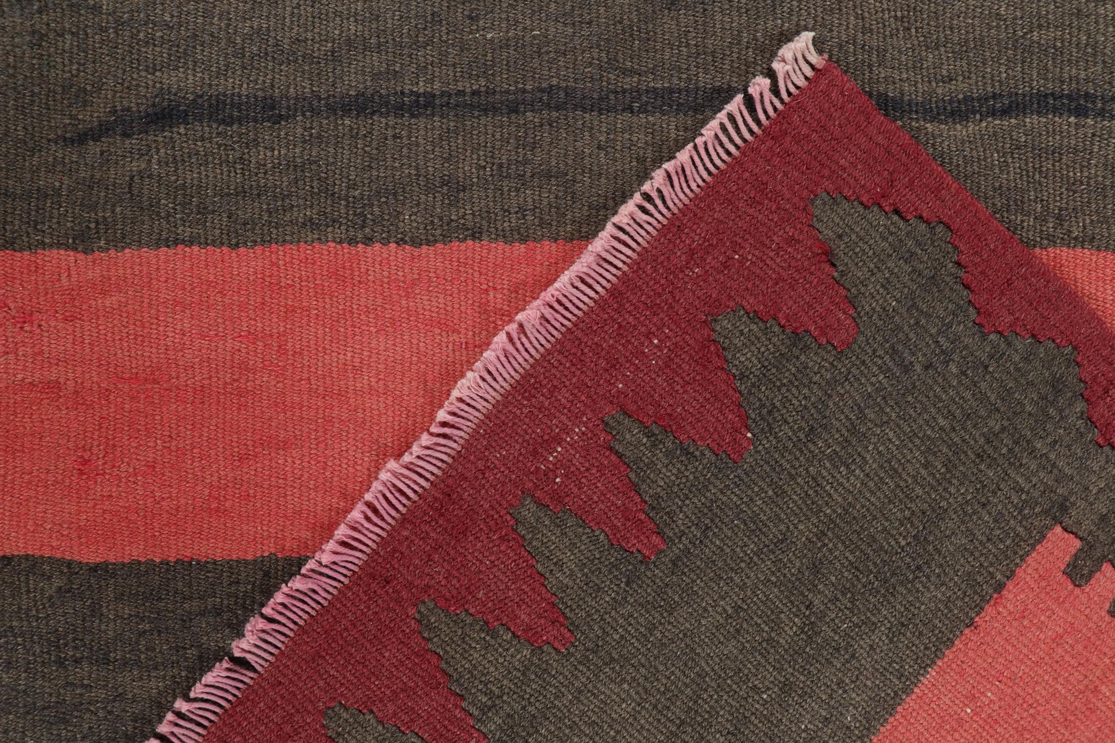 Wool Vintage Persian Kilim Rug in Polychromatic Stripes by Rug & Kilim For Sale