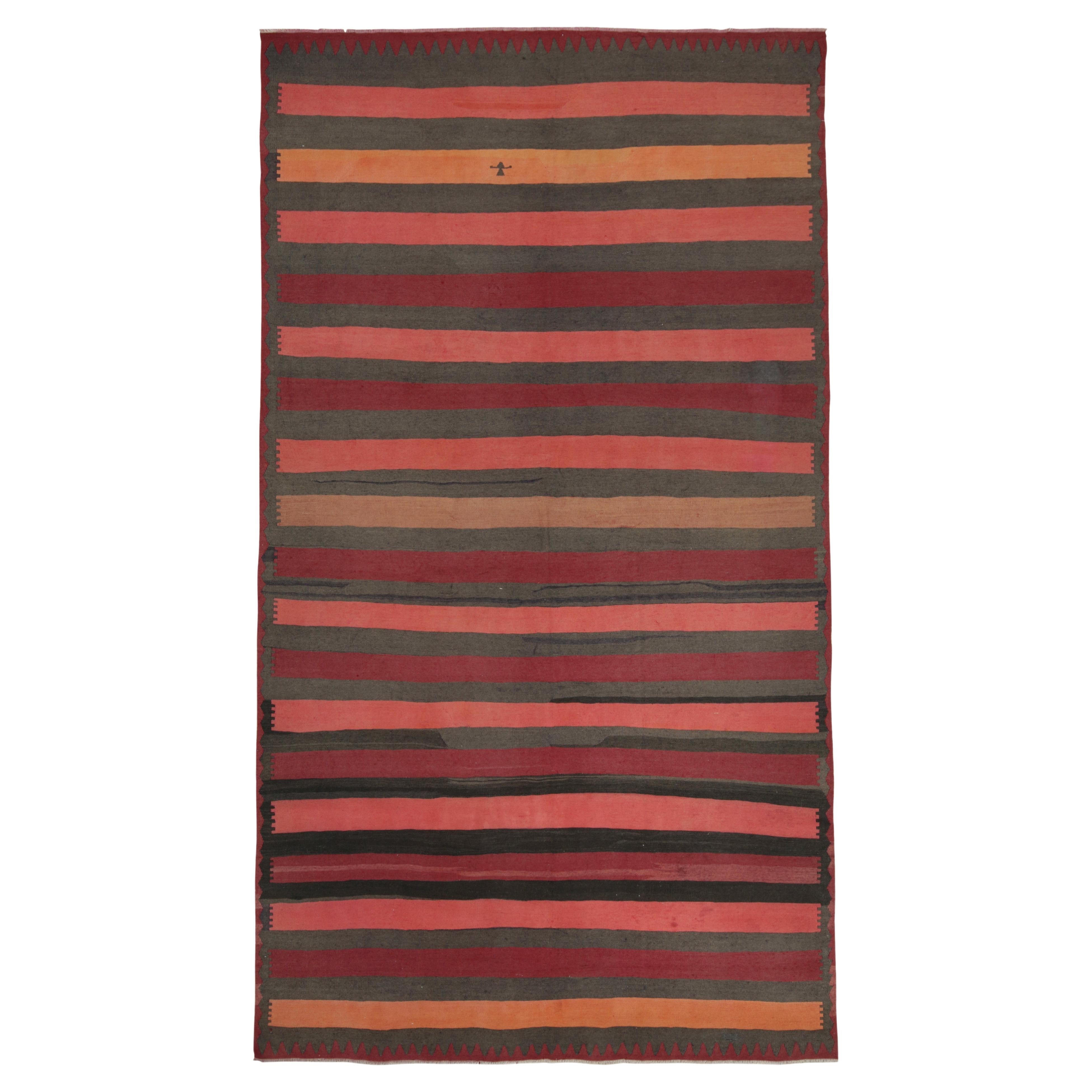Vintage Persian Kilim Rug in Polychromatic Stripes by Rug & Kilim For Sale