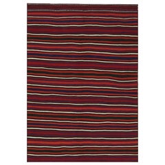 Persischer Vintage-Kilim-Teppich mit roten, weißen und blauen Streifen von Rug 
Kilim