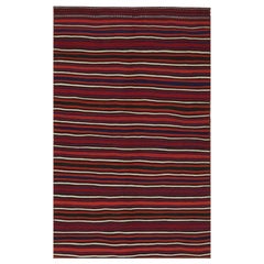 Persischer Vintage-Kilim-Teppich mit roten, weißen und blauen Streifen von Rug 
Kilim