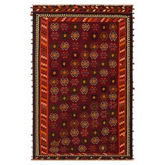 Persischer Vintage-Kelim, geometrischer Wollteppich im Tribal-Stil, 61,02 x 106,30 Zoll