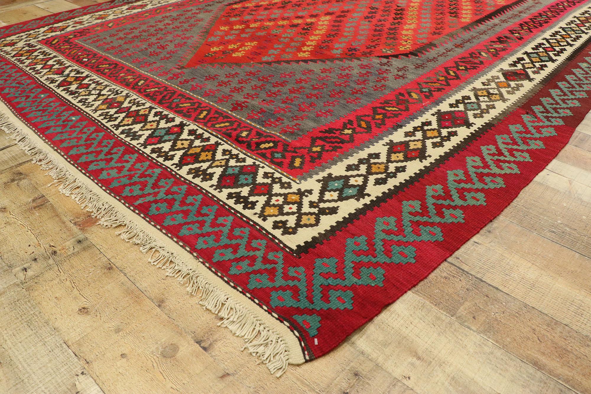 20th Century Vintage Persian Tribal Handwoven Wool Rug For Sale