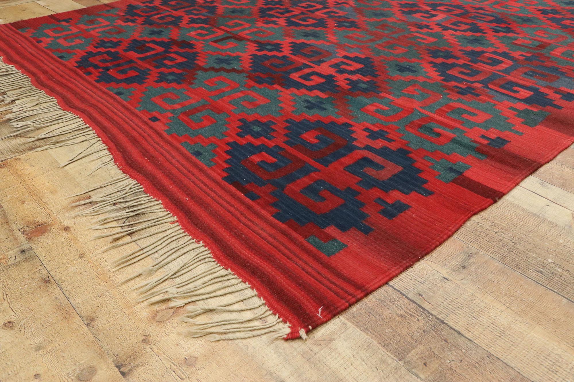 20th Century Vintage Persian Kilim Rug with Modern Northwestern Tribal Style For Sale