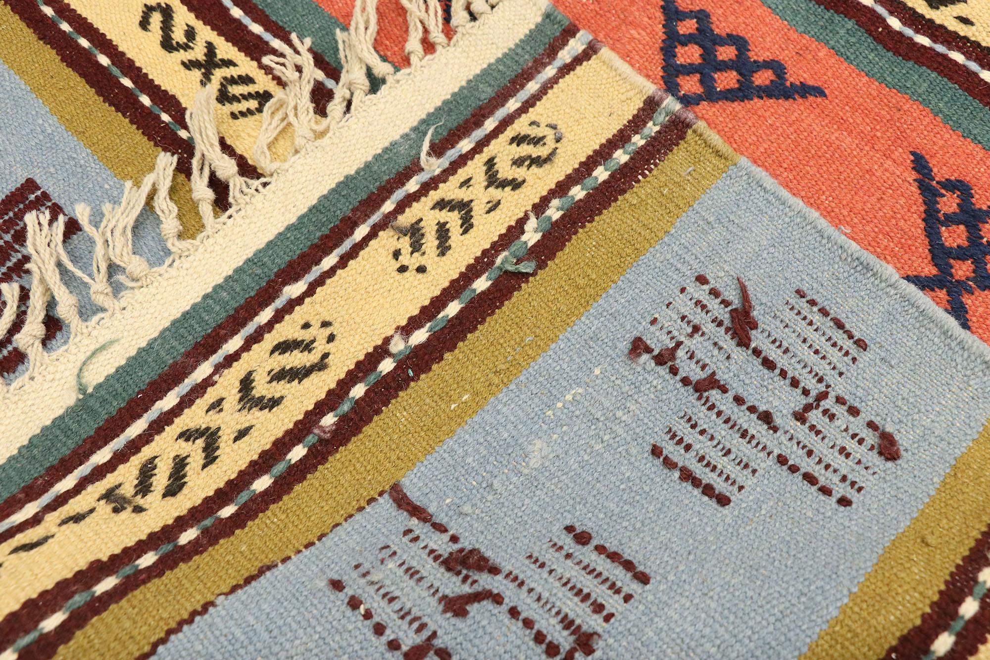 20th Century Vintage Persian Kilim Rug, Contemporary Santa Fe Meets Modern Allure For Sale