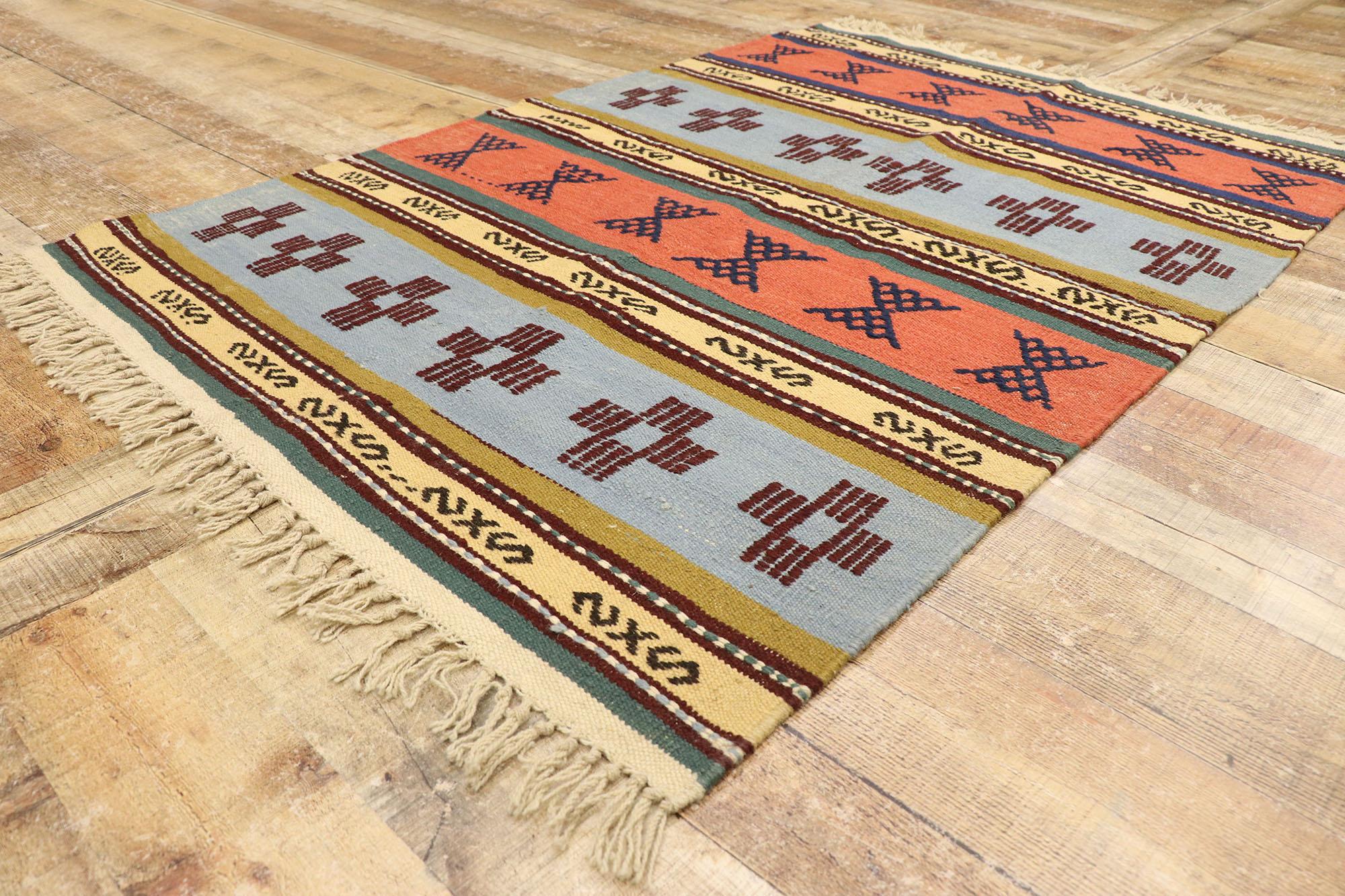 Wool Vintage Persian Kilim Rug, Contemporary Santa Fe Meets Modern Allure For Sale