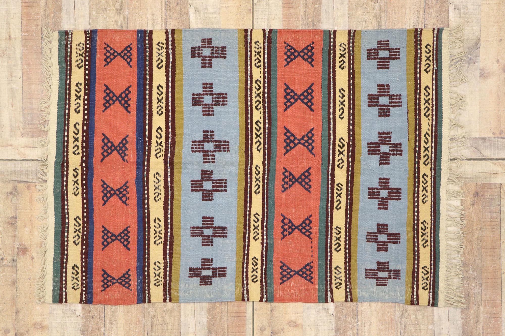 Vintage Persian Kilim Rug, Contemporary Santa Fe Meets Modern Allure For Sale 2