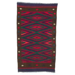 Persischer Kilim-Teppich im Vintage-Stil, kühner Südwesten trifft auf Tribal-Stil