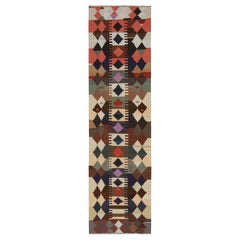 Vintage Persian Kilim Runner in Polychromatic Diamond Patterns by Rug & Kilim