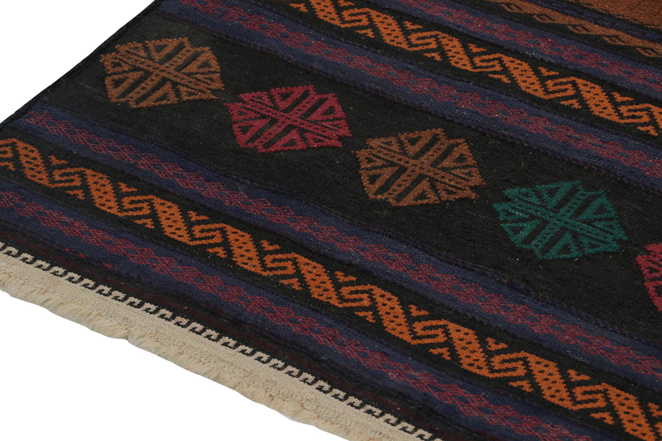 Vintage Persian Kilim Runner in Polychromatic Geometric Patterns by Rug & Kilim In Good Condition For Sale In Long Island City, NY